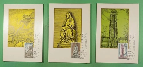 DR WHO 1971 SPAIN 6 FDC MAXIMUM CARD ART R49147