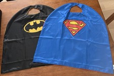 Set of 2 Kids Super Hero Capes Superman / Batman - Please See Photos