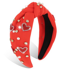 Valentine'S Day Headband for Women Trendy Love Heart Red Headband Sparkly Rhines