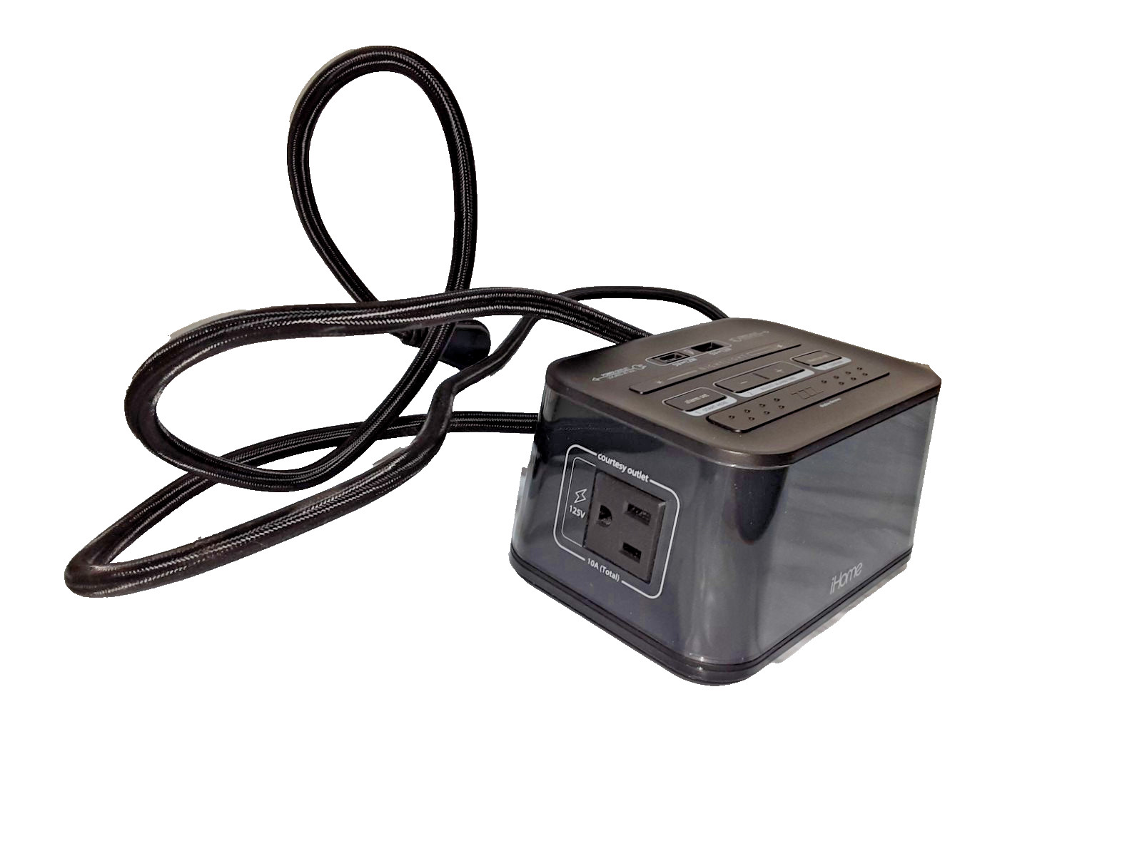 iHome HiH50 Bedside Single Day Alarm Digital Clock with USB Power Outlet -TESTED