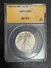 1937-D Liberty Walking Half Dollar 50C ANACS AU50