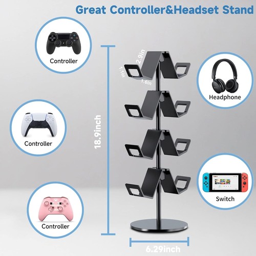 Controller Holder 4 Tier,Headphone Stand - Adjustable Controller Stand for Xbox - Picture 3 of 6