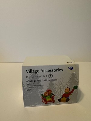 Department 56 Village Accessories White Pines Thrill Seekers 4047544 Set Of 2
