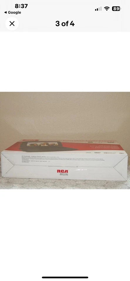 Полностью рабочий 9 дюймов RCA портативный DVD-плеер DR98091S - Изображение 3 из 4