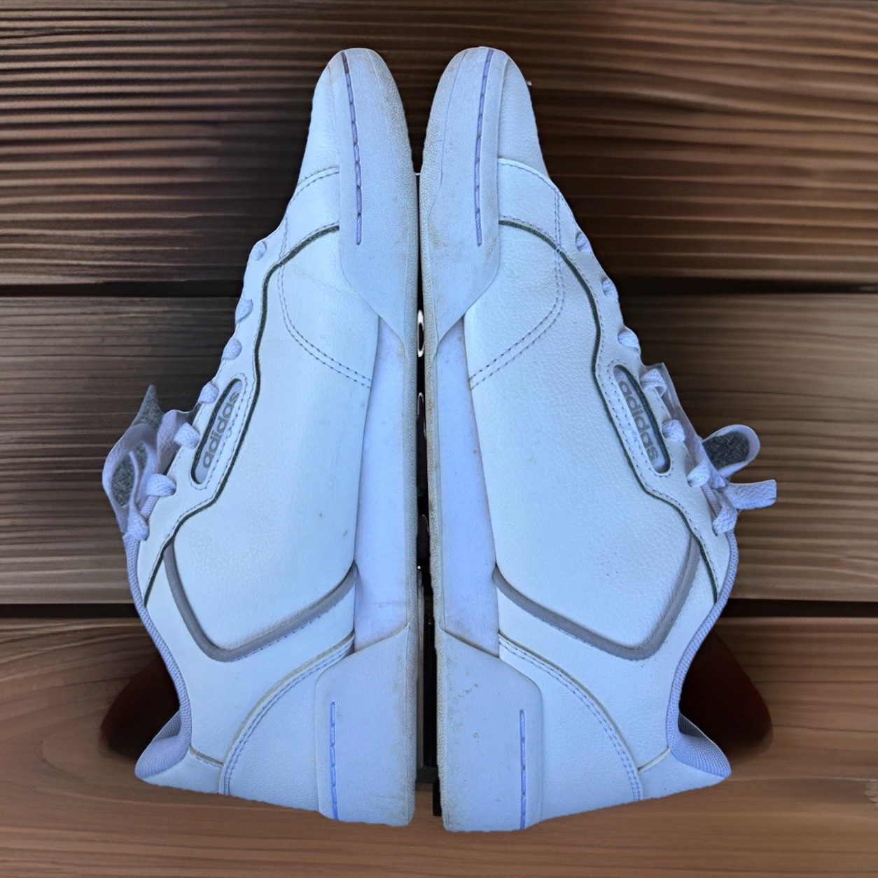 Adidas Advantage White Leather Sneakers Size 10.5 Comfort Casual Low Tennis