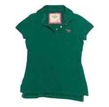 Vintage True Y2K Abercrombie & Fitch Women’s Polo Size Extra Small Green & Pink