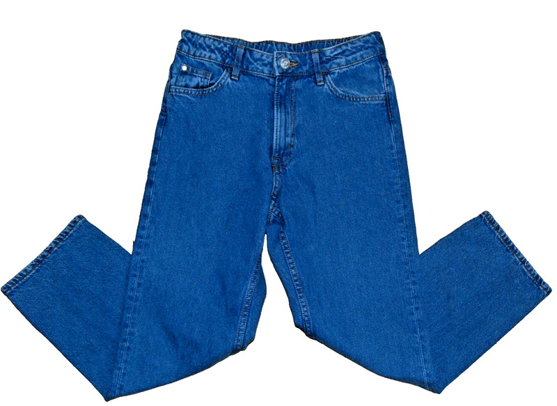 H&M Loose Fit High Rise Medium Wash Girls Teen Capris Size 12