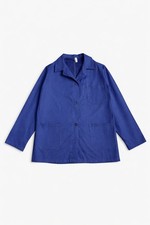 Vintage French Chore Jacket colbalt Blue  Workwear Coat Utility Size M UK 12-14 