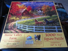 SunsOut "Horse Valley Farm by Abraham Hunter" 1000 Piece Jigsaw Puzzle 20" X 27"