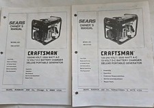 Sears Owners Manuals Only For Model No. 580.327251 & 580.327252 Generators