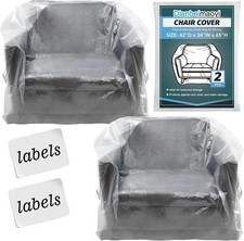 2 Pack Clear Plastic Moving Chair Furniture Covers for Storage