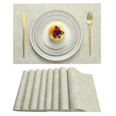 Placemats Set of 6 Washable Heat Resistant Place Mats Durable PVC Woven Dinin...