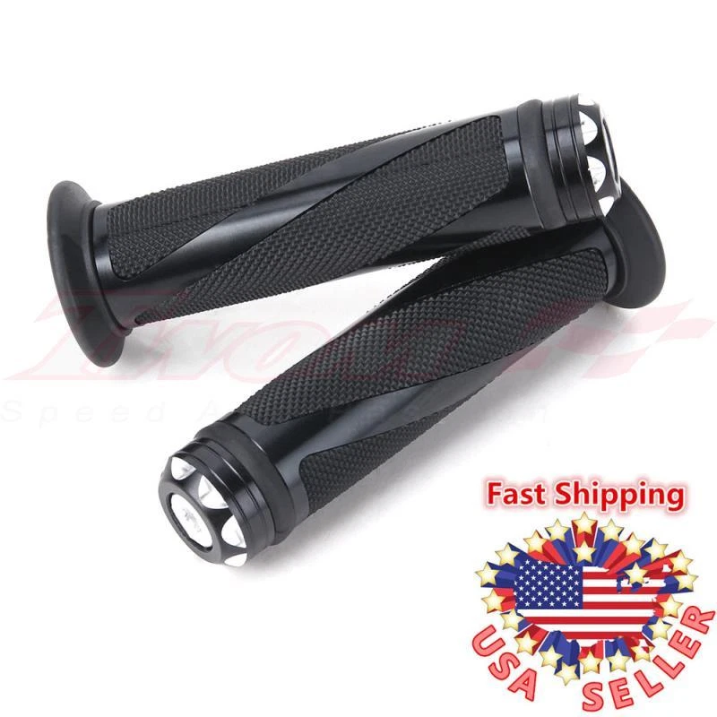 Motorcycle 7/8" Black Hand Grips Handle Bar Gel For Kawasaki Ninja 500R 600R 650 - Image 3 of 4