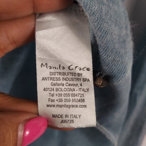 Camicia da donna Manila Grace taglia 1 misto lana boho top hi manica lunga bassa - Foto 4 di 11