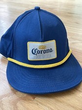 Vintage Corona Extra Beer Snapback Baseball Hat Blue with Cording Accent
