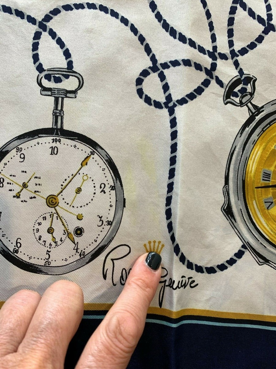 ROLEX Silk Twill Navy,Gold Combo 