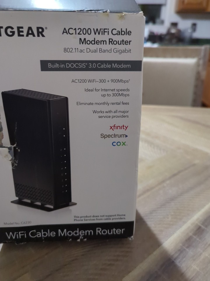 NETGEAR Cable Modem with WiFi Router (C6230) AC1200 WiFi Speed