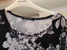 SELECT UK Size 12 Black Flower Design  Short Sleeve Women's Dresses - Never Used