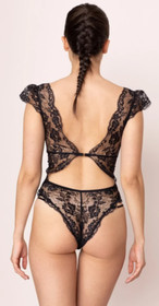 Agent Provocateur black lace playsuit M bodysuit sheer lace essie body NEW
