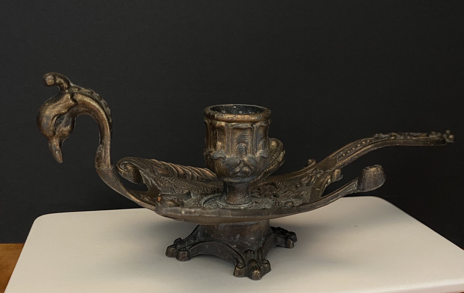 Vintage Brass Peacock Candle Holder Made In Italy eBay