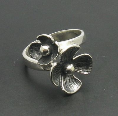 Sterling silber ring 925 Blume solide einstellbare größe R000445 EMPRESS