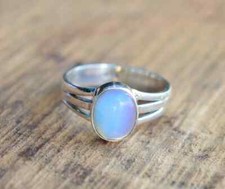 Solid 925 Sterling silver Natural Milky Opalite Ring Stone Jewelry For Her J 68