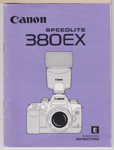 CANON SPEEDLITE 380EX OWNER'S INSTRUCTION MANUAL # 112