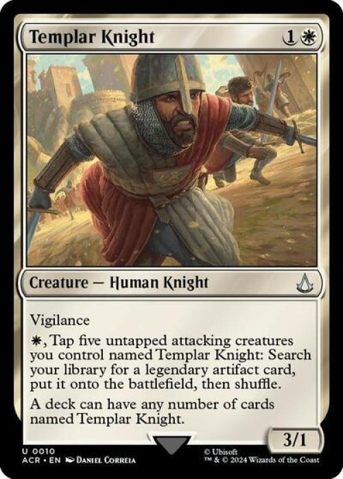 Templar Knight -Foil Light Play English MTG Universes Beyond: Assassin's Creed