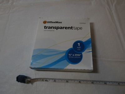 Office Max 3/4'' X 2592 large ROLL Invisible Boxed Tape 1 single NOS transparent 