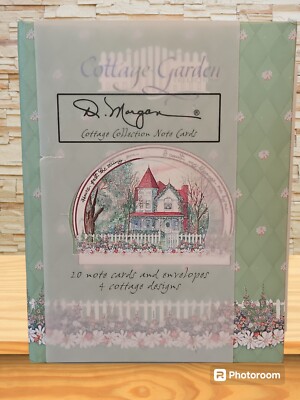 Note Cards & Envelopes 4 Designs by D. Morgan Ideal Gift Cottage Garden Theme