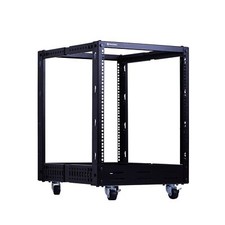 12U Open Frame Server Rack Heavy Duty 4 Post Adjustable Depth with Caste