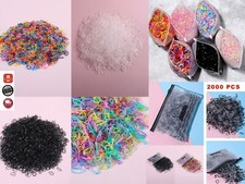 2000 Mini Clear Hair Elastics Rubber Bands Braids Braiding Plaits Small Bands UK