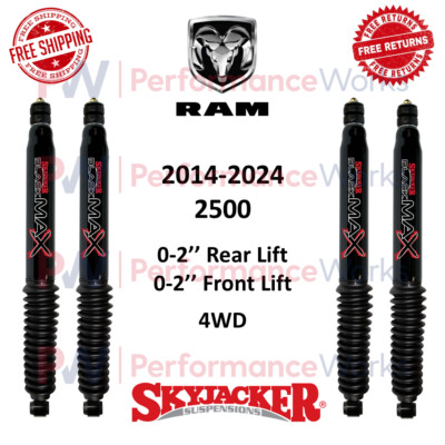 Skyjacker Black MAX Shocks Set 0-2'' Front & Rear Lift For 2014-2024 Ram 2500 4WD