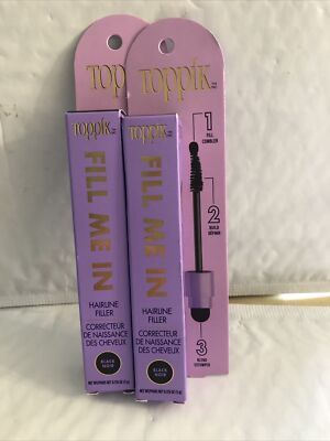 2x Toppik Fill Me In Hair Line Filler Black Noir 0.176oz Discontinued ...