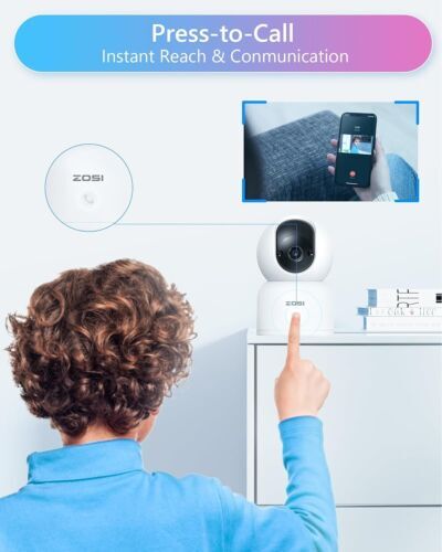 ZOSI 2K 360° Views Pan/Tilt Baby Dual-Lens Indoor Security Camera 2-Way Audio - Picture 13 of 19