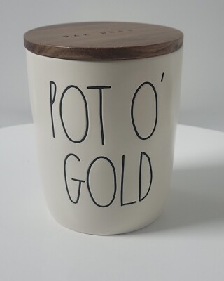 Rae Dunn by Magenta Pot O' Gold Cellar Canister with Wooden Lid