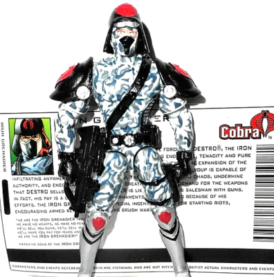 ARCTIC IRON GRENADIER walmart exclusive GI JOE white camo complete
