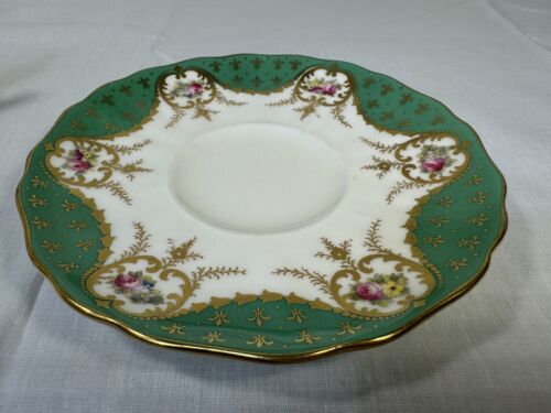 (4) Cauldon England for Henry Morgan & Co, Green & Rose Bouquet CREAM SOUP SETS - Picture 5 of 12