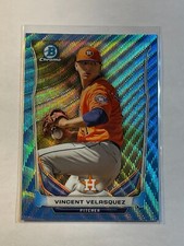 Vincent Velasquez 2014 Bowman Chrome Prospect Sky Blue Wave Refractor BCP24