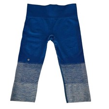 Lululemon Womens Size 4 Seamlessly Street Crop Leggings Two Tone Blues