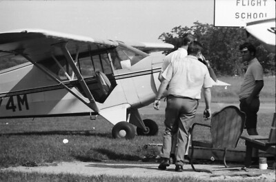 Vintage 35mm Film Negative 1970's Waterford Airport Piper PA-18 Super Cub