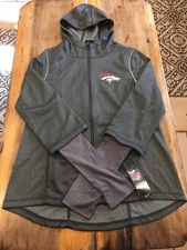 Girls Outerstuff NFL Broncos Equinox Layered Funnel Neck Jacket-Steel Grey Sz Lg