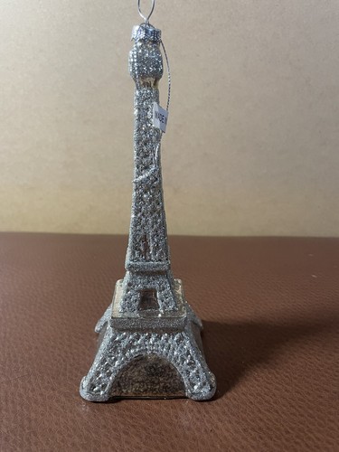 BLOWN GLASS EIFFEL TOWER CHRISTMAS ORNAMENT - Picture 5 of 8