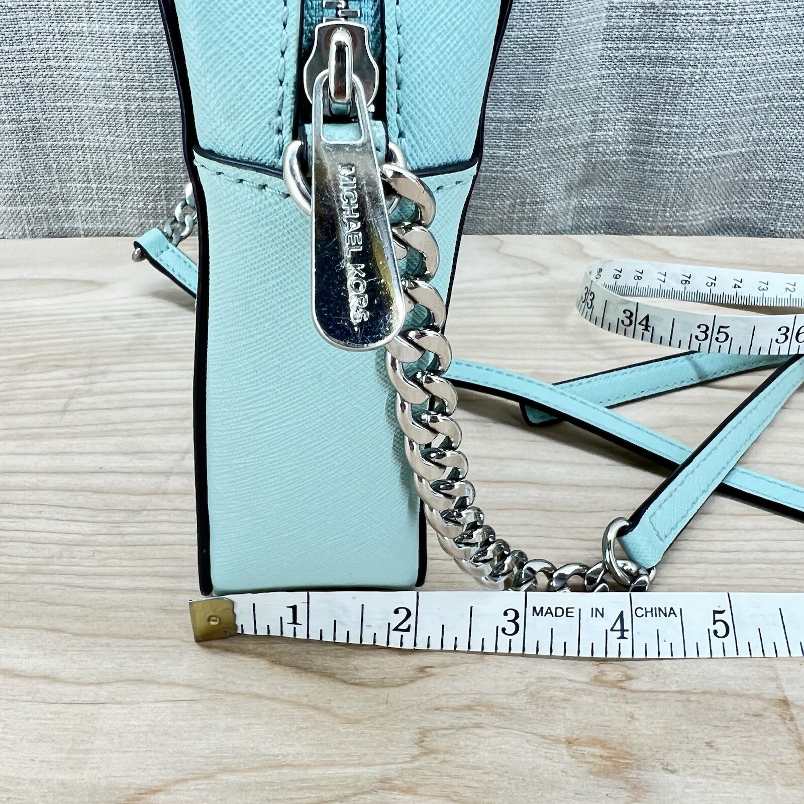 Michael Kors Patchwork Leather Seafoam Crossbody … - image 15