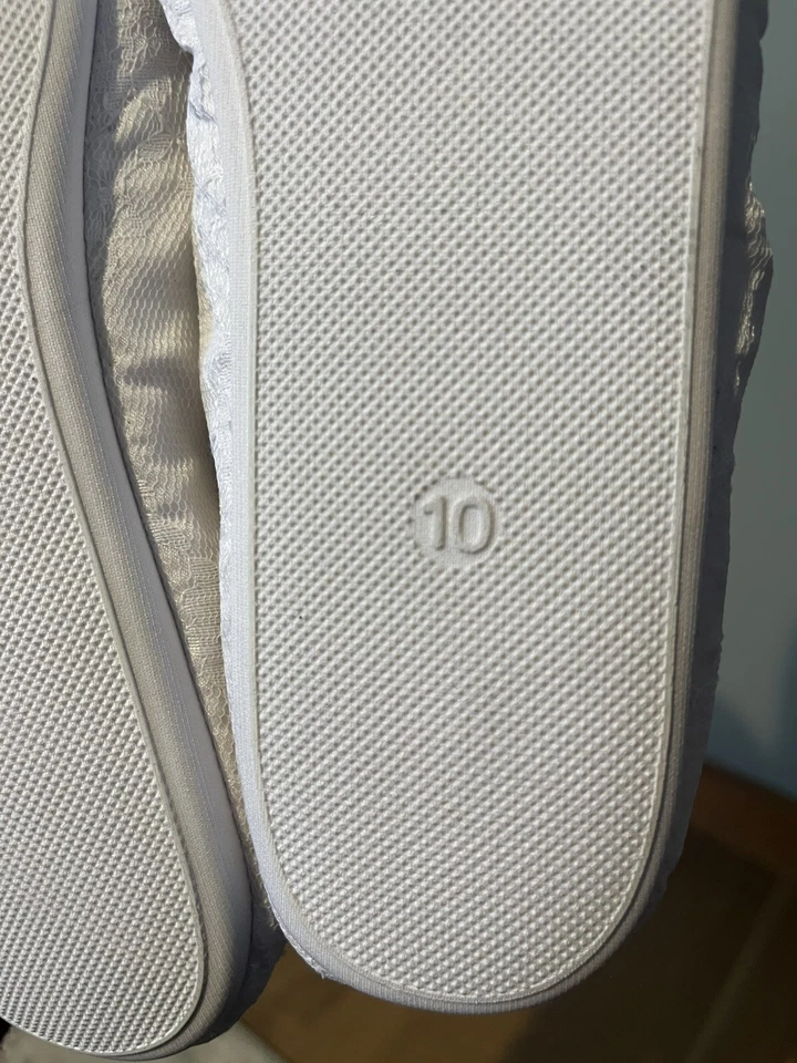 Свадебные туфли подушка мягкий индивидуализированный плоскостях - белый - новый - размер 10 - Изображение 4 из 4