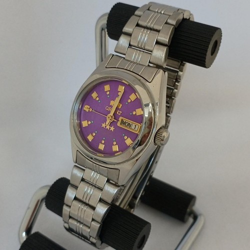 ORIENT NQ1X-C0 Automatic Women's Watch Purple Dial Analog Round From Japan - Picture 2 of 7