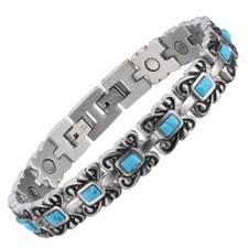 Beautiful Turquoise Magnetic Bracelet men Energy Power Stress Balance Arthritis
