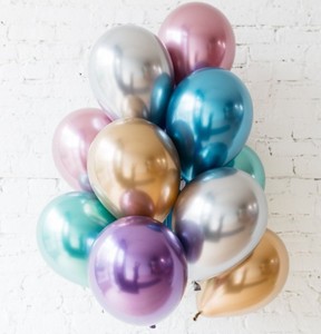 Metallic Chrome Balloons Blue Green Purple Silver Mauve Gold Party