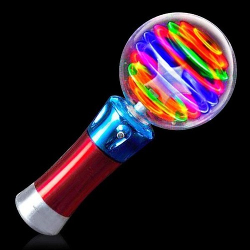 Light Up Magic Ball LightUp Spinning Globe Star Wand Princess LED