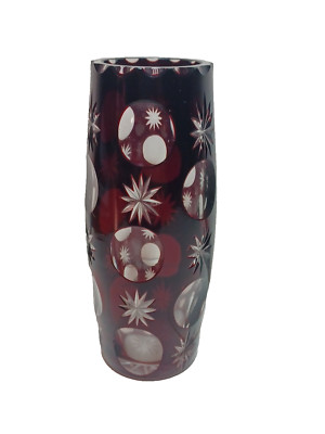 Crystal Ruby Red Vintage Vase Crystal 5 3/8